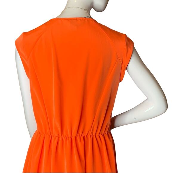 H&M Dress Sleeveless V-Neck Zipper in Front Orange Size 8 - Picture 8 of 14